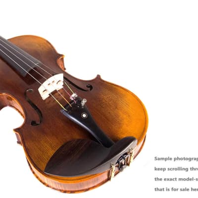 Cecilio 4/4 Advanced Level Violin Featuring Aged 7+ Years - Solid Spruce Top Highly Flamed One-Piece Maple Back and Sides All-Ebony Components, Independent Fine-Tuners, Brazilwood Bows, Hand-Rubbed Oil Finish... image 3