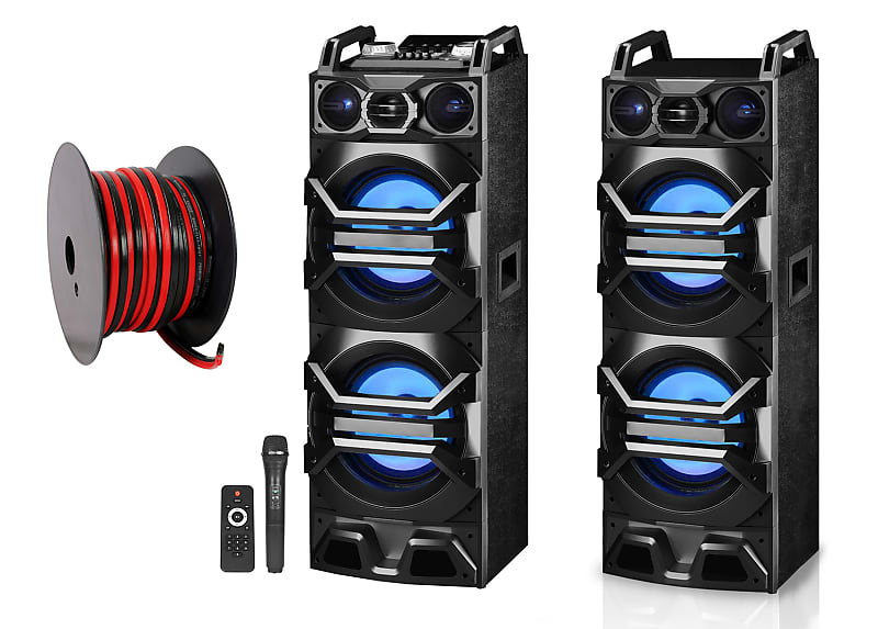 Costway Dual 12 in 2 way 2000W Powered Speakers with Mic Speaker