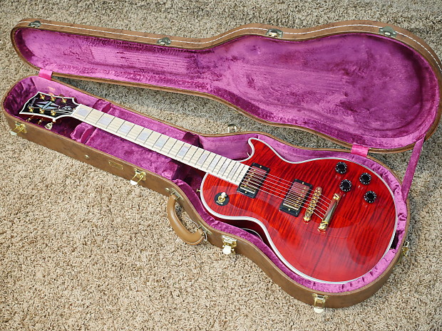 Video 2011 Gibson Les Paul Custom Flame Top Cherry Wine Red Reverb