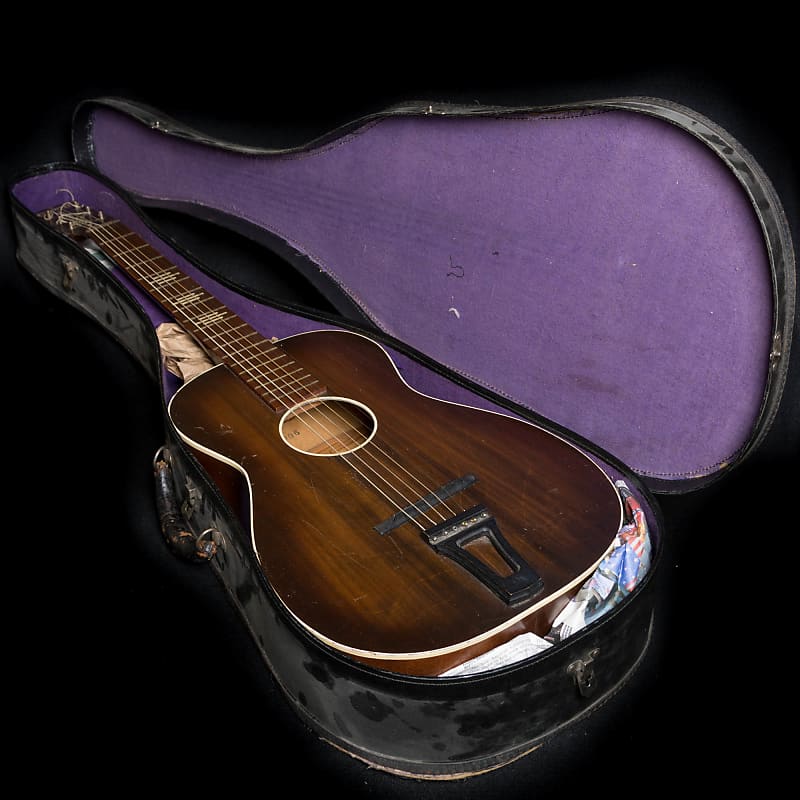 Vintage 1940-50s Encore Symphony Acoustic Guitar - Art Deco