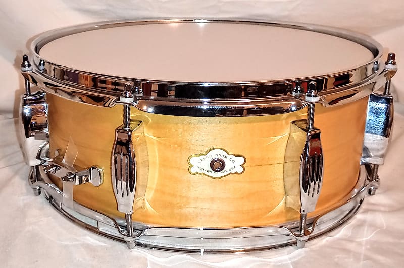 CAMCO BADGE SNARE DRUM 2023 RETRO-NATURAL SATIN FREE SHIP | Reverb