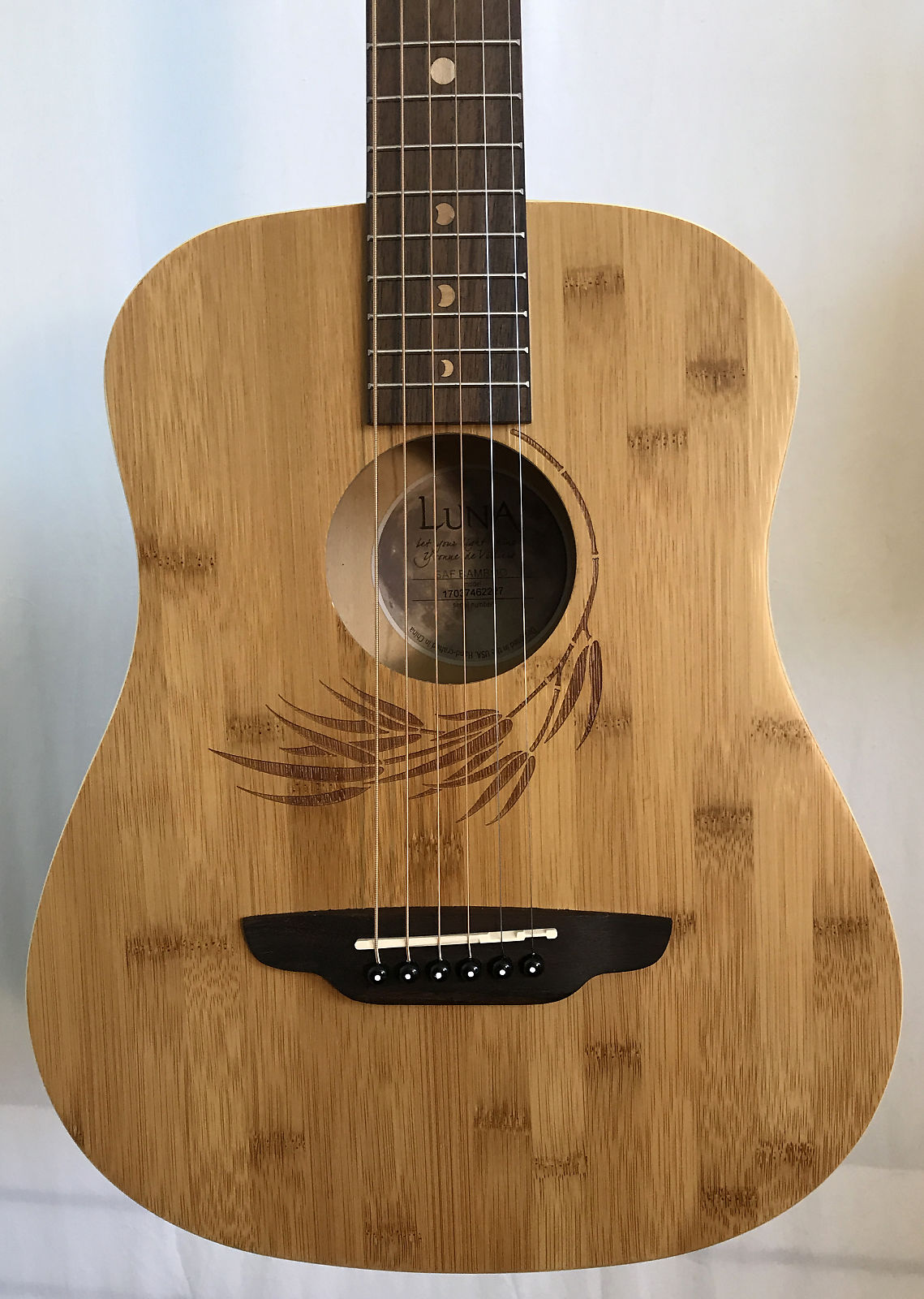 Bamboo top acoustic guitar