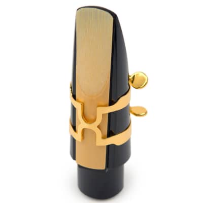 Rico Tenor Sax H-Ligature & Cap for Hard Rubber Mouthpieces Gold Plated image 2