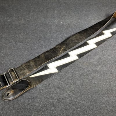 Original Earth III Lightning Bolt Leather Guitar Strap - Vintage