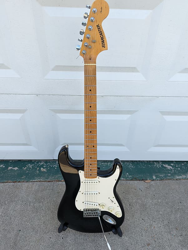 Fender Starcaster by Fender 2006 Black/ White Reverb