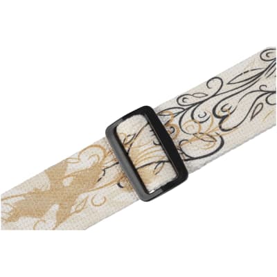 Levy's MSSC8U-002 2" Wide Natural Cotton Guitar Strap With Bird Design image 3