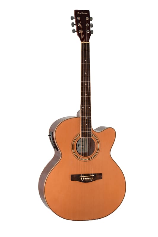 Glen Burton GAJ06CE NT Jumbo Cutaway Spruce Top 6 String Acoustic Electric Guitar w Gig Bag Strap Strings Cable