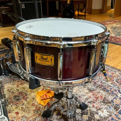 Pearl Master Studio Birch Wine Red 6.5x14 Snare Drum | Reverb