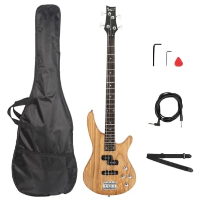 New Glarry GIB 4 String Bass Guitar Full Size Burlywood for sale