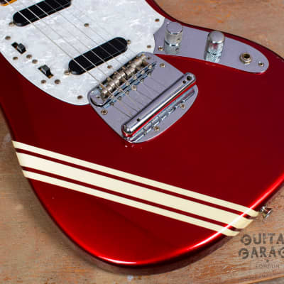 2002 Fender Japan Mustang 69 Vintage Reissue Candy Apple Red Competition Stripe offset guitar - CIJ image 16