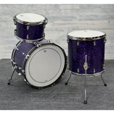 Gretsch Broadkaster 3pc Drum Set 22/12/16 Purple Marine Pearl image 2
