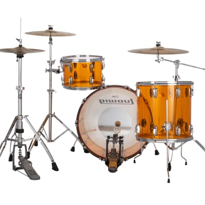 Ludwig *Pre-Order* Vistalite Amber Downbeat Acrylic Kit 14x20/8x12/14x14 Drums Set Shell Pack | Made in the USA | Authorized Dealer image 3