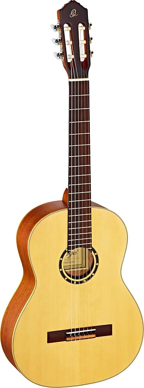 Ortega Guitars R121SN Family Series Slim Neck Nylon 6-String Guitar w/ Free Bag, Spruce Top and Mahogany Body, Satin Finish image 1