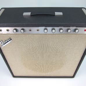 1965 Univox Amp U305R Thunderbolt (2) 6973's 1X15" Jensen Special Design all orig with footswitch image 8