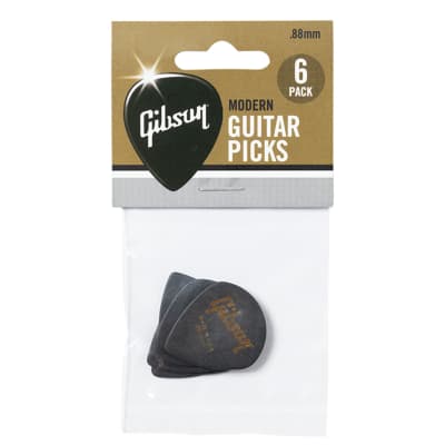 Gibson Modern Black .88mm Guitar Pick 6 Pack image 2