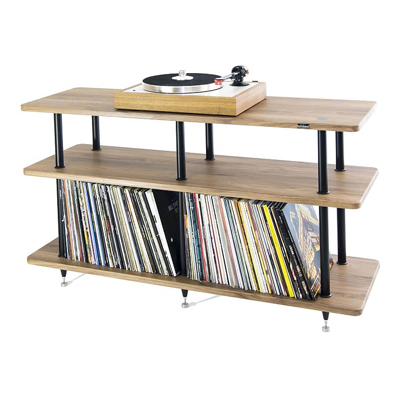 Solidsteel: VL-3 Turntable Shelf + Vinyl Record Storage - Walnut  			