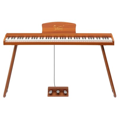 Glarry GPP-110 88 Key Full Size Semi-Weighted Standard Electric Digital Piano with Piano Bench Natural image 11