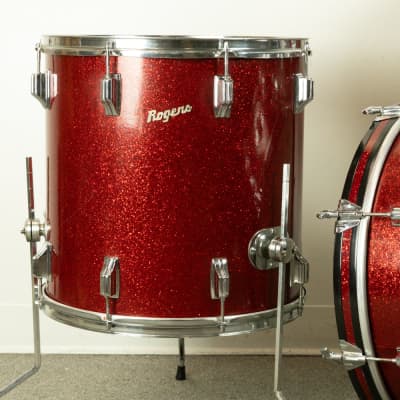 1960s Rogers Headliner Sparkling Red Pearl Drum Set image 2