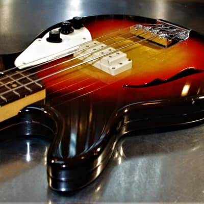 Micro-Frets Stage II 1969 Sunburst Bass Guitar. RARE. OHSC. Microfrets vintage guitar. Made in USA. image 4