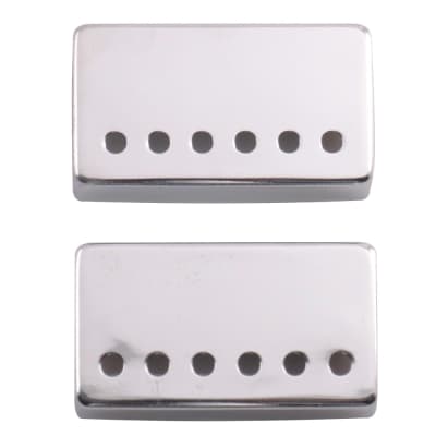 Pair of Chrome Metal Humbucker Covers for Electric Guitars - 52mm Spacing image 2