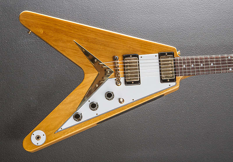 Gibson Custom Shop 1958 Korina Flying V Reissue (White Pickguard) - Natural image 1