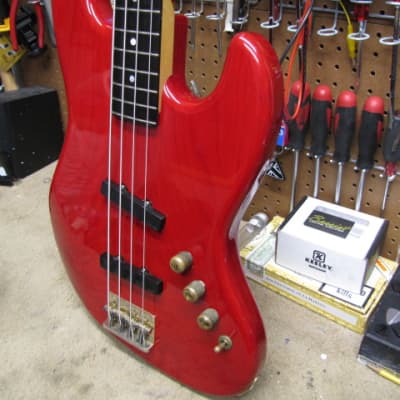 Moon Jazz Bass 1980s Trans Red over Ash image 6