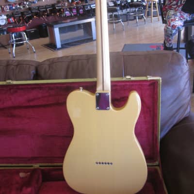 Used Left-Handed Fender Telecaster Electric Guitar Butterscotch Blonde w/ Black Pickguard w/ Hard Case Made in Japan image 14