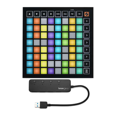 Novation Launchpad Mini MK3 Grid Controller for Ableton Live with Knox 3.0 4 Port USB HUB image 1