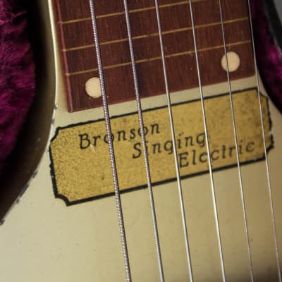 Bronson Singing Electric Lap Steel Electric with Matching Amplifier Guitar, made by National-Dobro Corp. (1935), original black hard shell case. image 17