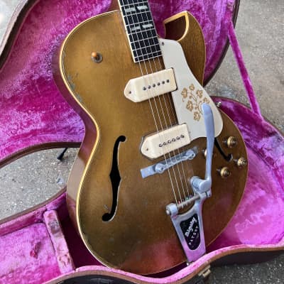Gibson ES-295 Hollow Body Electric Guitar 1956 - All Gold image 3