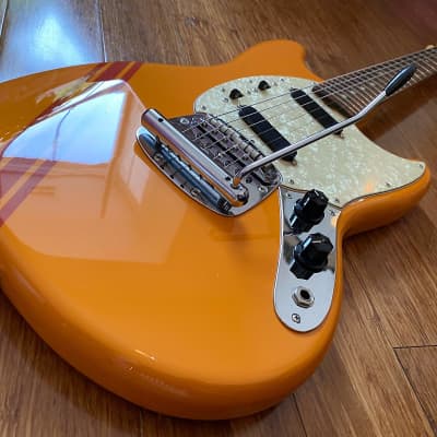 Fender Japan Only 2007 Mustang Competition Reissue 'Beck' Edition Capri Orange w/ Matching H/S image 2