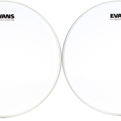 Evans G2 Clear Drumhead - 14 inch  Bundle with Evans Genera Resonant Drumhead - 14 inch image 1