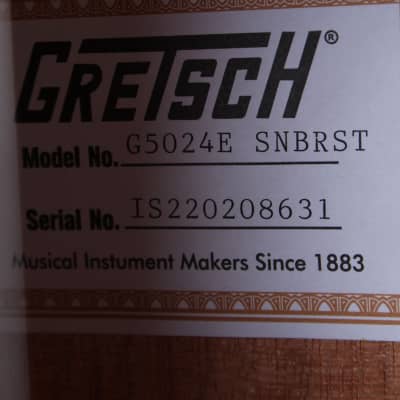 Gretsch G5024E Rancher Dreadnought Acoustic Electric Guitar Sunburst Finish image 5