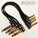 4 Pack - EBS Flat Patch Cable - 11" Length - PG-28 Deluxe Premium Gold - RA/RA - Ultra Thin - 28cm.