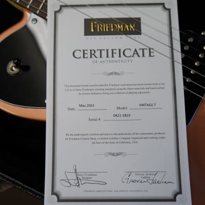 Friedman Vintage-T Copper Paint 6-String Electric Guitar w/ Case 2021 image 12