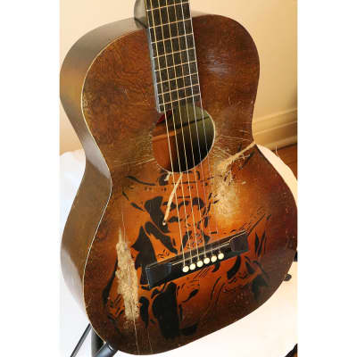 B & J Serenader Cowboy Parlor Stencil Guitar image 1
