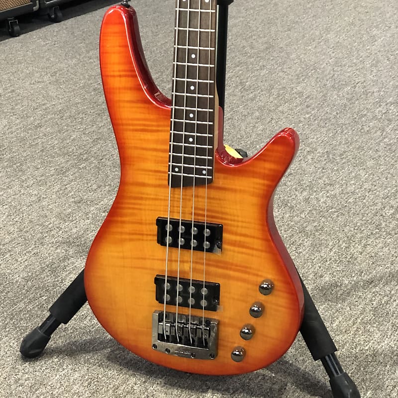 Ibanez SRX 500 4-String Bass 24 Fret - Flame Top Cherry Sunburst with Gigbag