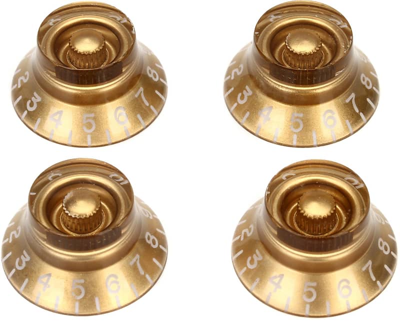 Gibson Accessories Top Hat Knobs 4-pack - Vintage Gold image 1
