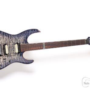 Suhr Modern Carve Top 2009 LE, Serial #1 – Faded Trans Whale Blue Burst on a 3/4" Quilted Maple Top image 4