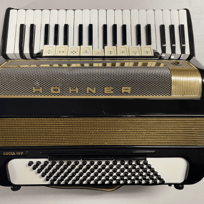 Hohner Lucia IV P Accordion ~Late 1950s Black/Gold image 1