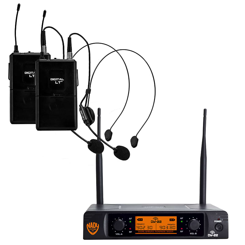 Nady DW-22 HM3 Dual Channel Digital Wireless Headset System image 1