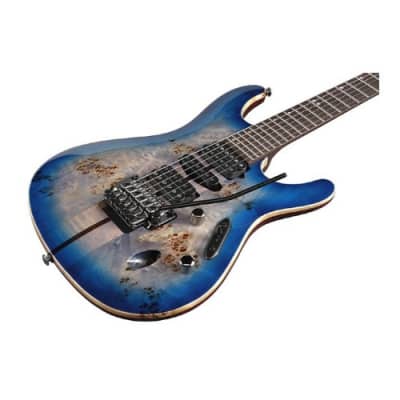 Ibanez S Premium 6-String Electric Guitar with Bag (Cerulean Blue Burst) image 3