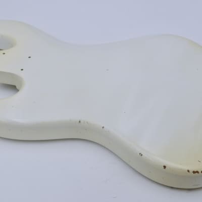BloomDoom Nitro Lacquer Aged Relic Olympic White J-Style Bass Vintage Custom Guitar Body image 12