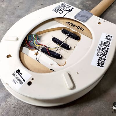 Jack's Guitarcheology "The Stratocrapper" Toilet Seat Electric Guitar (2021, Oly. White Relic) image 24
