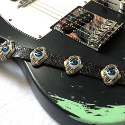 🪺HIDE Guitar strap🪺HIDE Rose Skull Silver Tiger FERNANDES HIDE MG X Guitar  Belt。