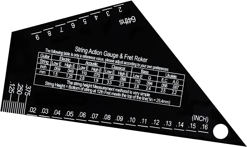 String Action Gauge, Guitar String Height Ruler, Fret Rocker | Reverb