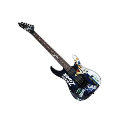 ESP LTD Kirk Hammett Signature KH-WZ White Zombie Electric Guitar (Black with Graphic) image 4