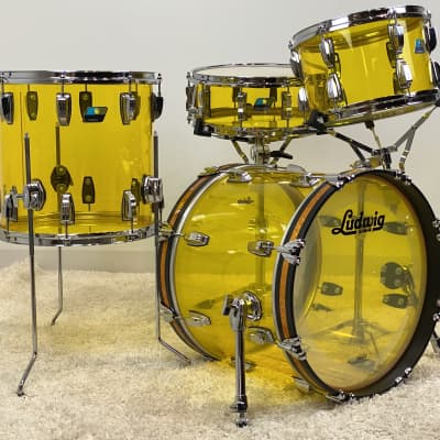 Ludwig 18/12/14/5x14" Vistalite Jazzette Drum Set - Yellow Vistalite w/ Exclusive 18" BD! image 2