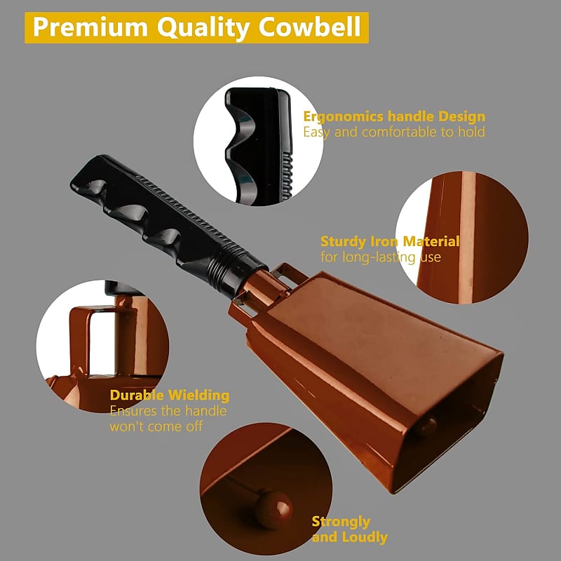  Steel Cowbell with Handle 8 Inch Cow Bells Noise