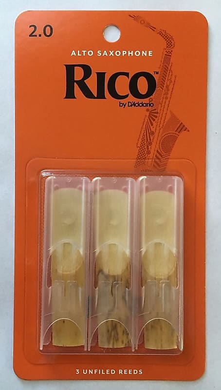 Rico rja0320 Alto Saxophone Reeds #2 (3-pack) orange box image 1